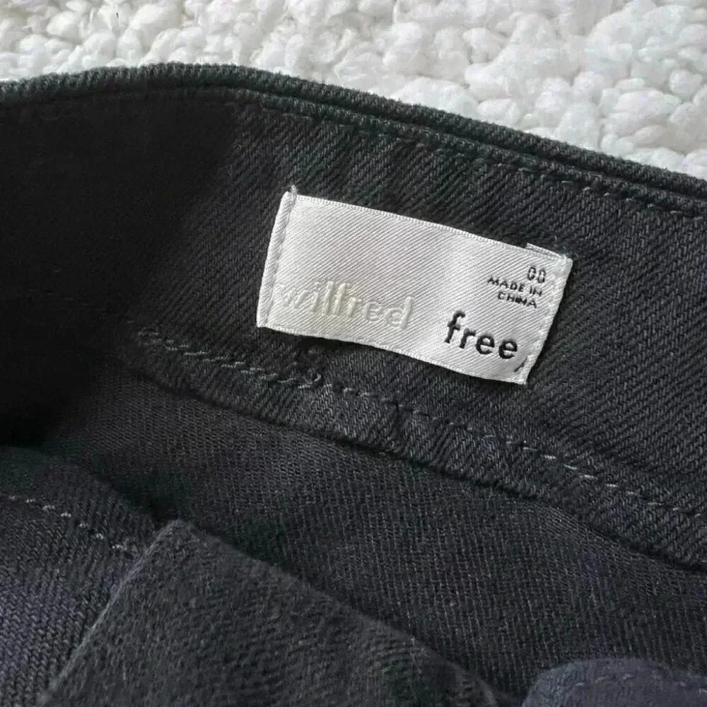 Aritzia Wilfred  Free Ahrens Button Black Denim Mini Skirt sz 00 - Picture 7 of 8